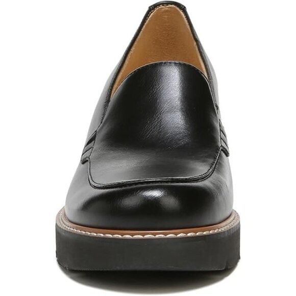 Naturalizer Cabaret Lug Sole Loafers - Black Faux Leather - Picture 2 of 6